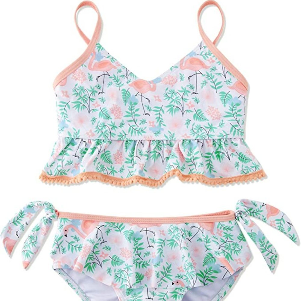 SWIMSOBO  Girls Mermaid Ruffle Two Piece Bikini Bathing Suit Set    A193-30